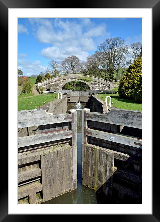 Lancaster Canal Bridge and Lock.  Framed Mounted Print by Gary Kenyon