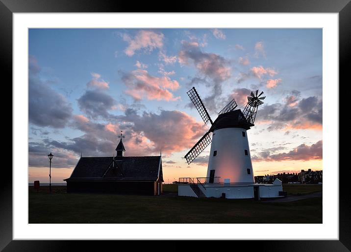Sunset Lytham Windmill Framed Mounted Print by Gary Kenyon