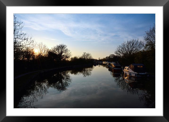 Last Light On The Lancaster Canal Framed Mounted Print by Gary Kenyon
