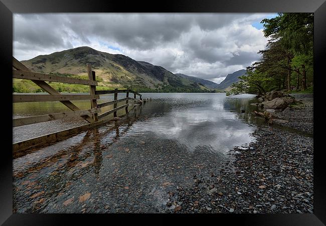  Dull morning at Buttermere, Cumbria Framed Print by Gary Kenyon