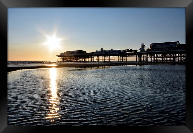 Sunset Pier Blackpool Framed Print by Gary Kenyon