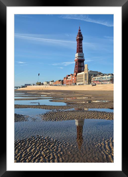 Blackpool Tower Reflections Framed Mounted Print by Gary Kenyon