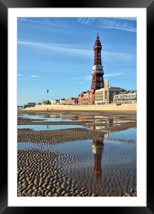  Blackpool Tower Reflections Framed Mounted Print by Gary Kenyon