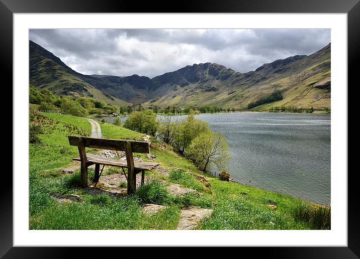Seat with a View Buttermere Framed Mounted Print by Gary Kenyon