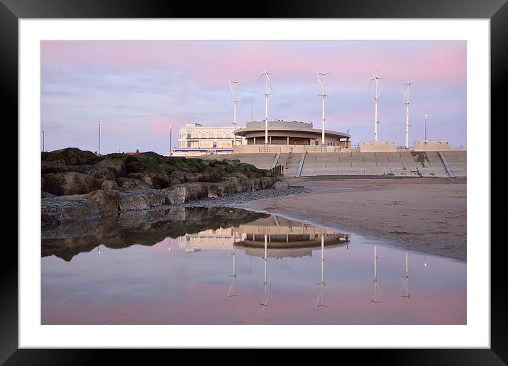 Cleveleys Cafe Reflections Framed Mounted Print by Gary Kenyon