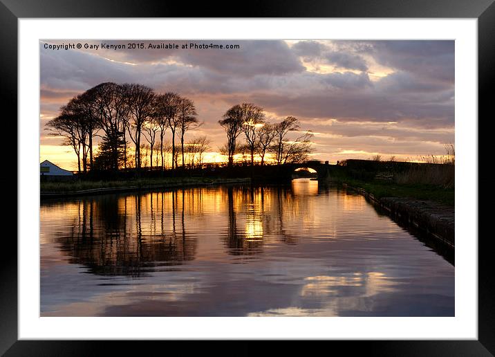 Sunset On The Lancaster Canal Framed Mounted Print by Gary Kenyon