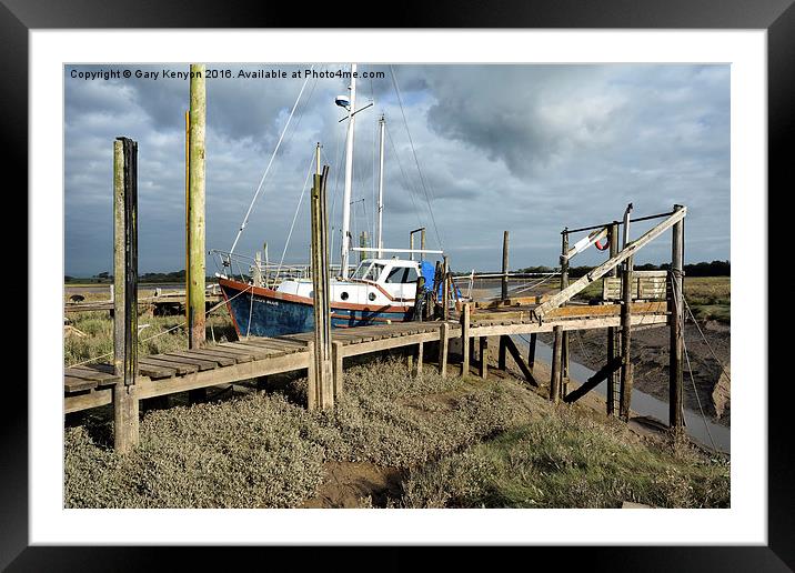 Wooden Jetty at Skippool Creek Framed Mounted Print by Gary Kenyon