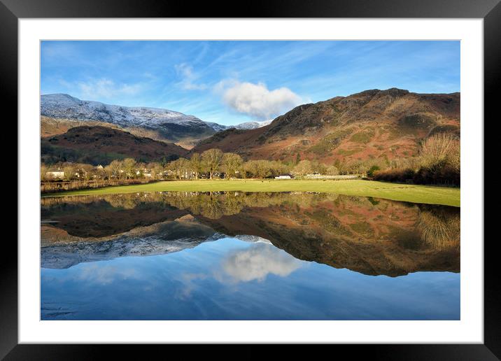 Coniston Field Reflections Framed Mounted Print by Gary Kenyon