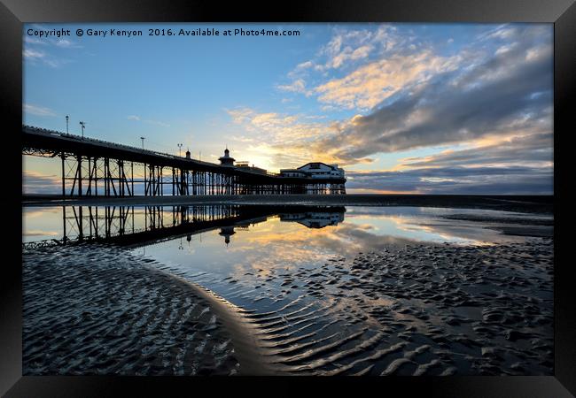 North Pier Sunset Framed Print by Gary Kenyon