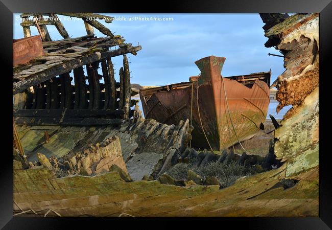 Close Up Of The Wrecks Framed Print by Gary Kenyon