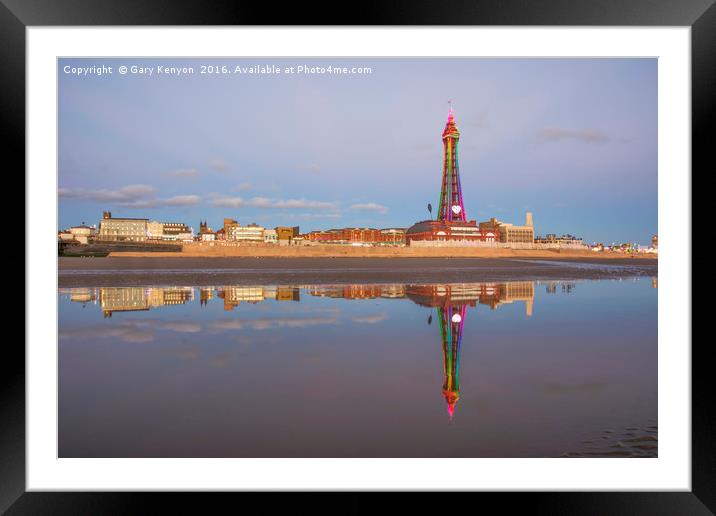 Multicoloured Blackpool Tower  Framed Mounted Print by Gary Kenyon