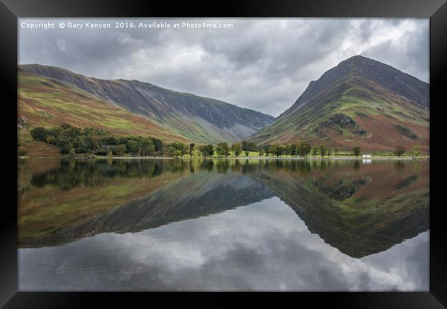 Moody Sky Over Lake Buttermere Framed Print by Gary Kenyon