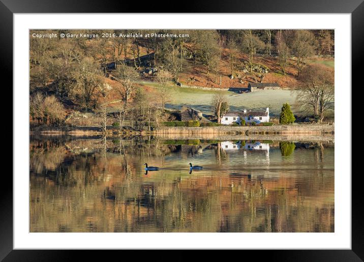 Early Morning Light And Reflections At Rydalwater Framed Mounted Print by Gary Kenyon