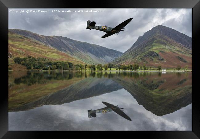 Spitfire Over Buttermere Framed Print by Gary Kenyon