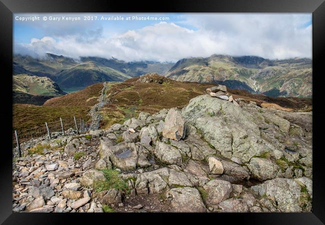 Lingmoor Fell and the Langdale Pikes Framed Print by Gary Kenyon