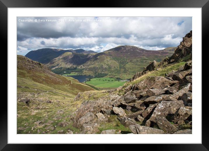 Looking back on route to Haystacks Framed Mounted Print by Gary Kenyon
