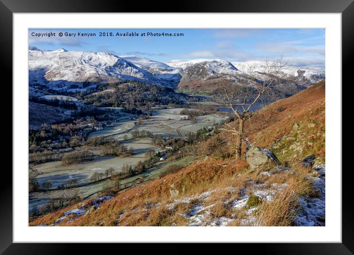 Looking down from Place Fell Framed Mounted Print by Gary Kenyon