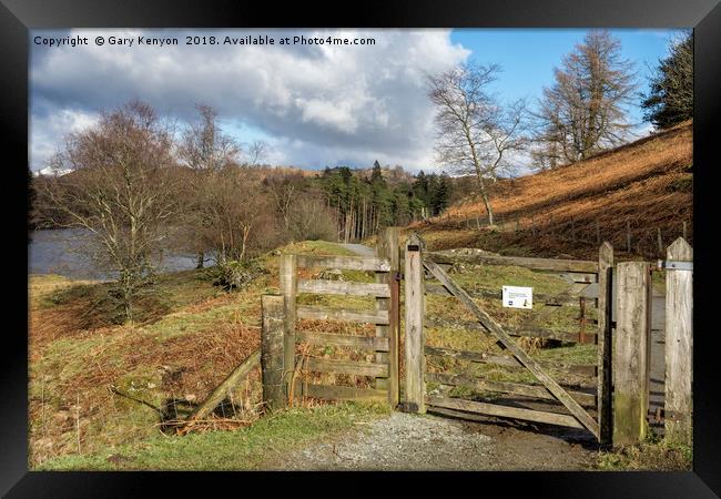 Gate into Tarn Hows Framed Print by Gary Kenyon