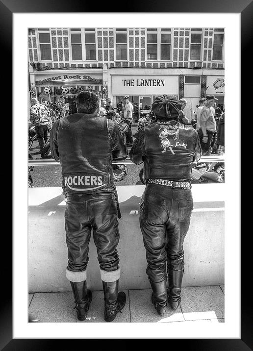 Bikers in Leather Framed Mounted Print by Thanet Photos