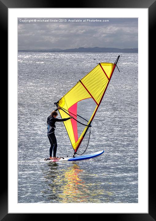 Lone windsurfer Framed Mounted Print by Thanet Photos