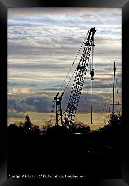 Crane Silhouette Framed Print by Thanet Photos