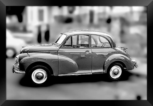 Morris minor in mono Framed Print by Thanet Photos
