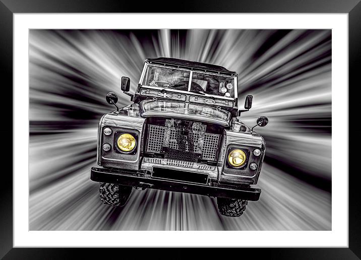 Mono Landrover Framed Mounted Print by Thanet Photos