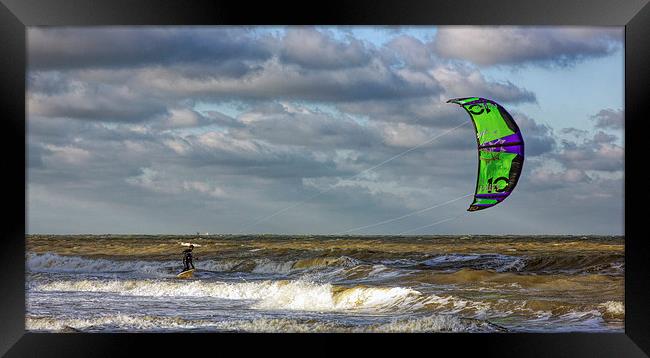 Kite surfing Framed Print by Thanet Photos
