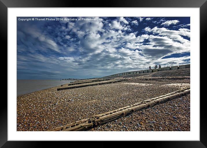 Swirling clouds at the beach Framed Mounted Print by Thanet Photos