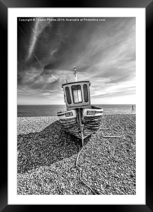 Fishing boat in mono Framed Mounted Print by Thanet Photos