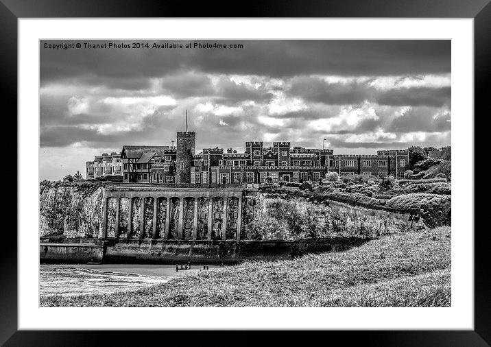 Kingsgate Castle in mono Framed Mounted Print by Thanet Photos