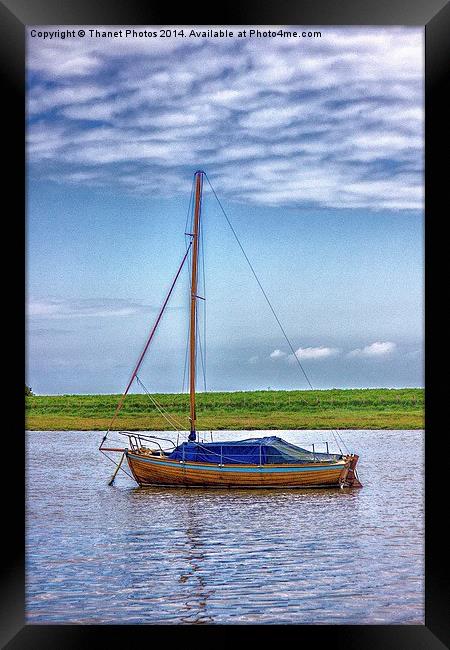 Yacht on the river Framed Print by Thanet Photos