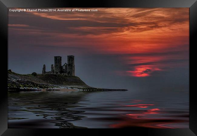 Reculver castle sunset Framed Print by Thanet Photos