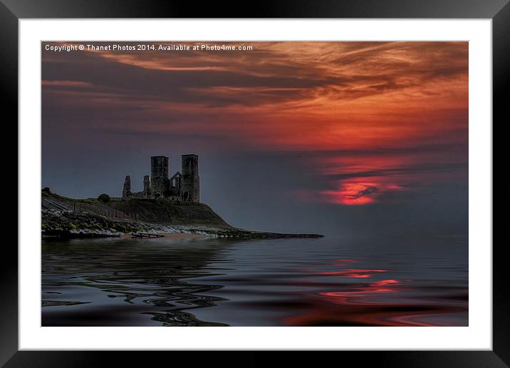 Reculver castle sunset Framed Mounted Print by Thanet Photos