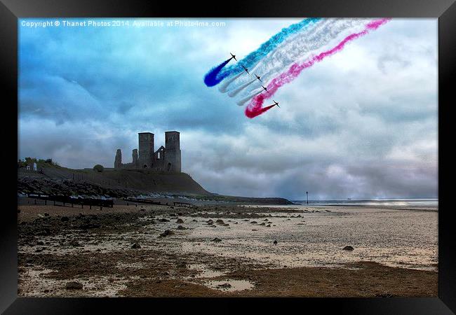 Red Arrows over Reculver Framed Print by Thanet Photos