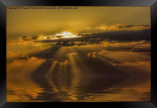 Sunset over wind farm Framed Print by Thanet Photos