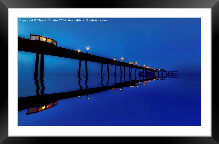 Pier at night Framed Mounted Print by Thanet Photos