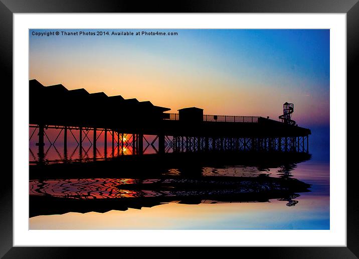 Pier in Silhouette Framed Mounted Print by Thanet Photos