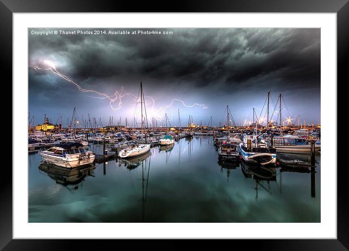  Lightning over Ramsgate harbour Framed Mounted Print by Thanet Photos