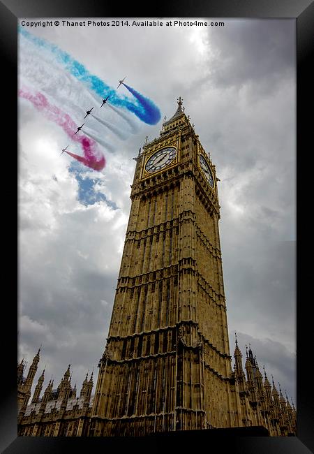  Red arrows over Big ben Framed Print by Thanet Photos