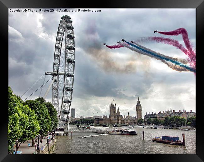  Red Arrows over London Framed Print by Thanet Photos