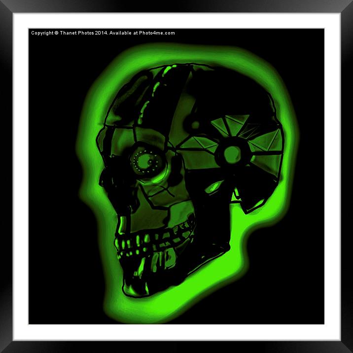  Green android skull Framed Mounted Print by Thanet Photos
