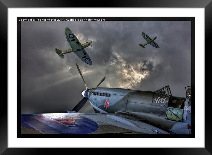  Spitfires Framed Mounted Print by Thanet Photos