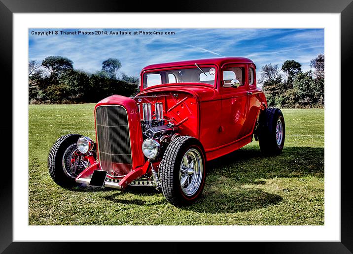  Red Hot Rod Framed Mounted Print by Thanet Photos