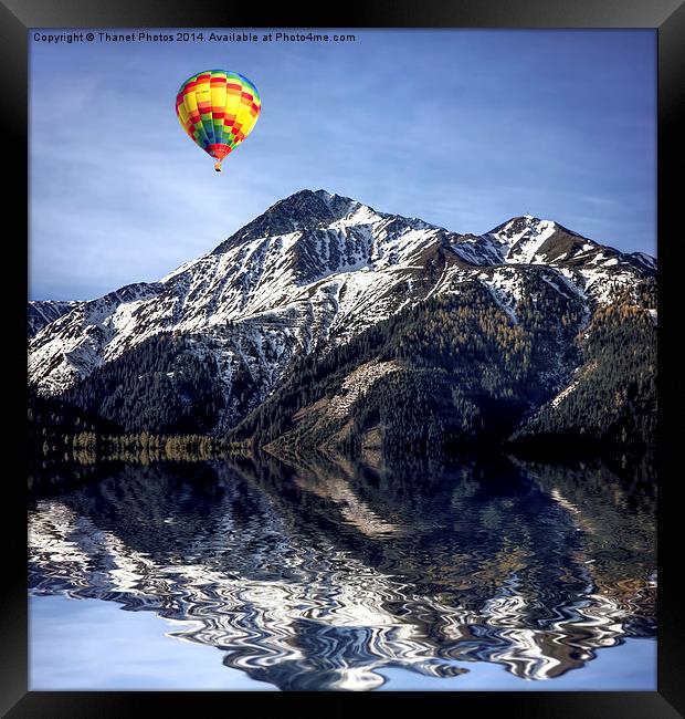  Hot air ballon over the Alps Framed Print by Thanet Photos