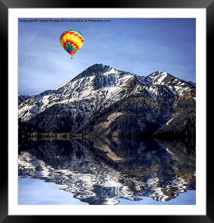  Hot air ballon over the Alps Framed Mounted Print by Thanet Photos
