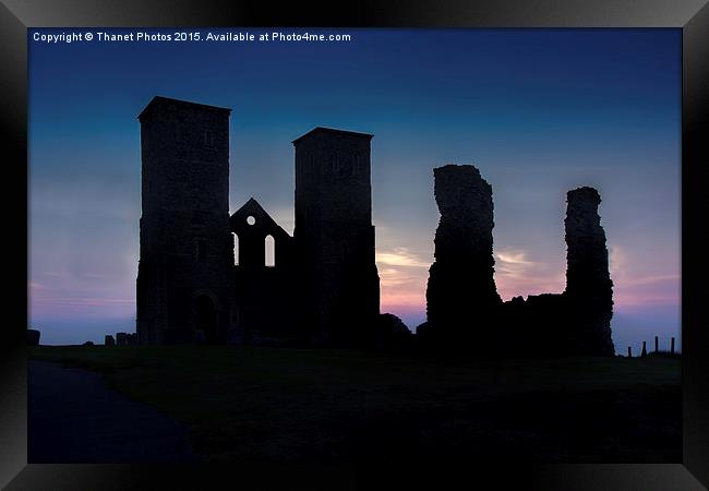  Reculver Towers at sunset Framed Print by Thanet Photos