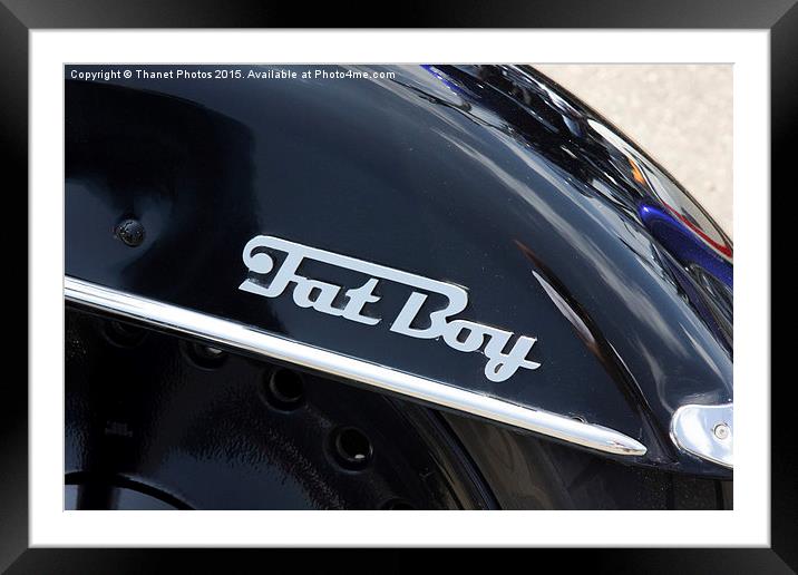  Harley Davidson Fatboy Framed Mounted Print by Thanet Photos