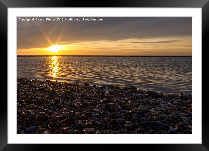  Sunset on the beach Framed Mounted Print by Thanet Photos