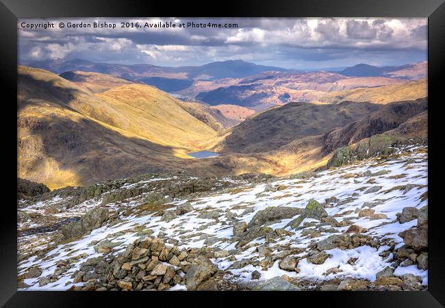 view from Scarfell Pike Framed Print by Gordon Bishop